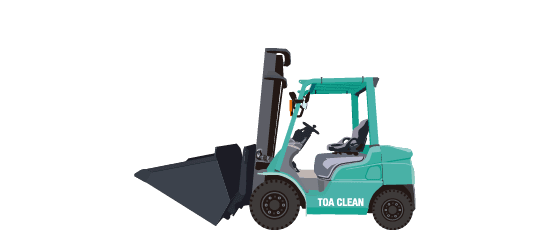 バケット付フォークリフト