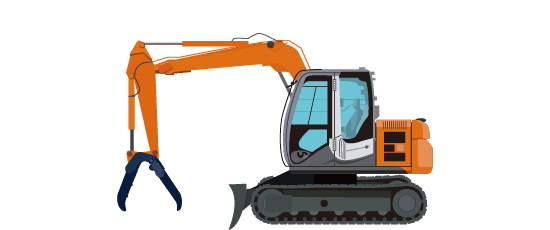 フォーク付バックホウ